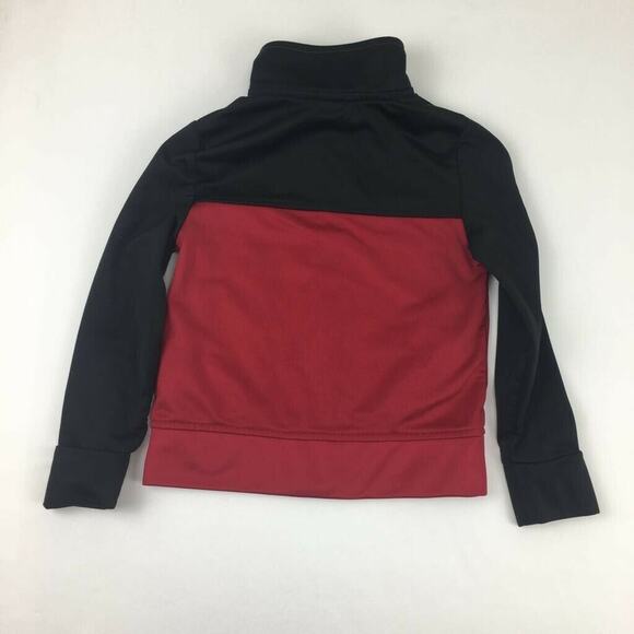 Puma Boys Activewear Jacket Red Black Color Block Full Zip Pockets Long Sleeve 4 - Picture 3 of 6